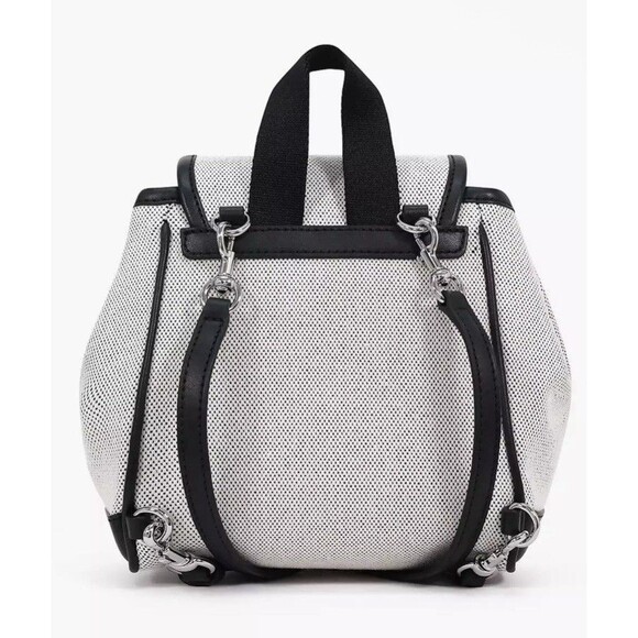 New Marc Jacobs Convertible Canvas Backpack Bag Beige /Black - Picture 2 of 7